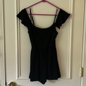Urban Outfitters black off-the-shoulder romper
